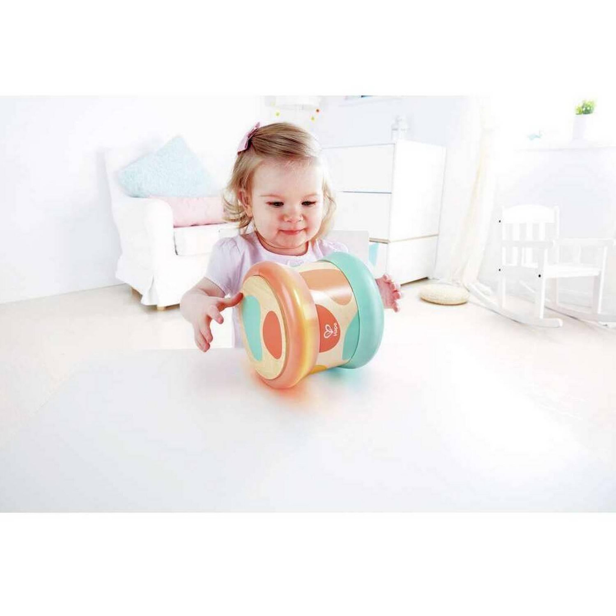 Voir la diapositive 4 : Hape Tambour de bebe en bois - Turquoise