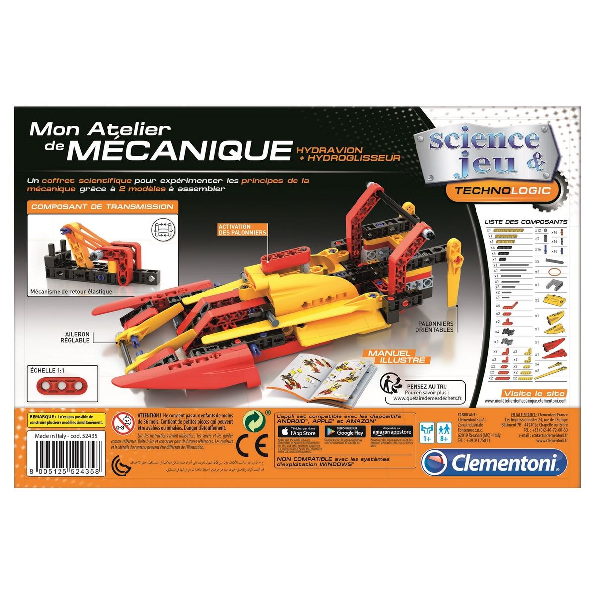 CLEMENTONI Mon atelier de mécanique Hydravion et Aéroglisseur