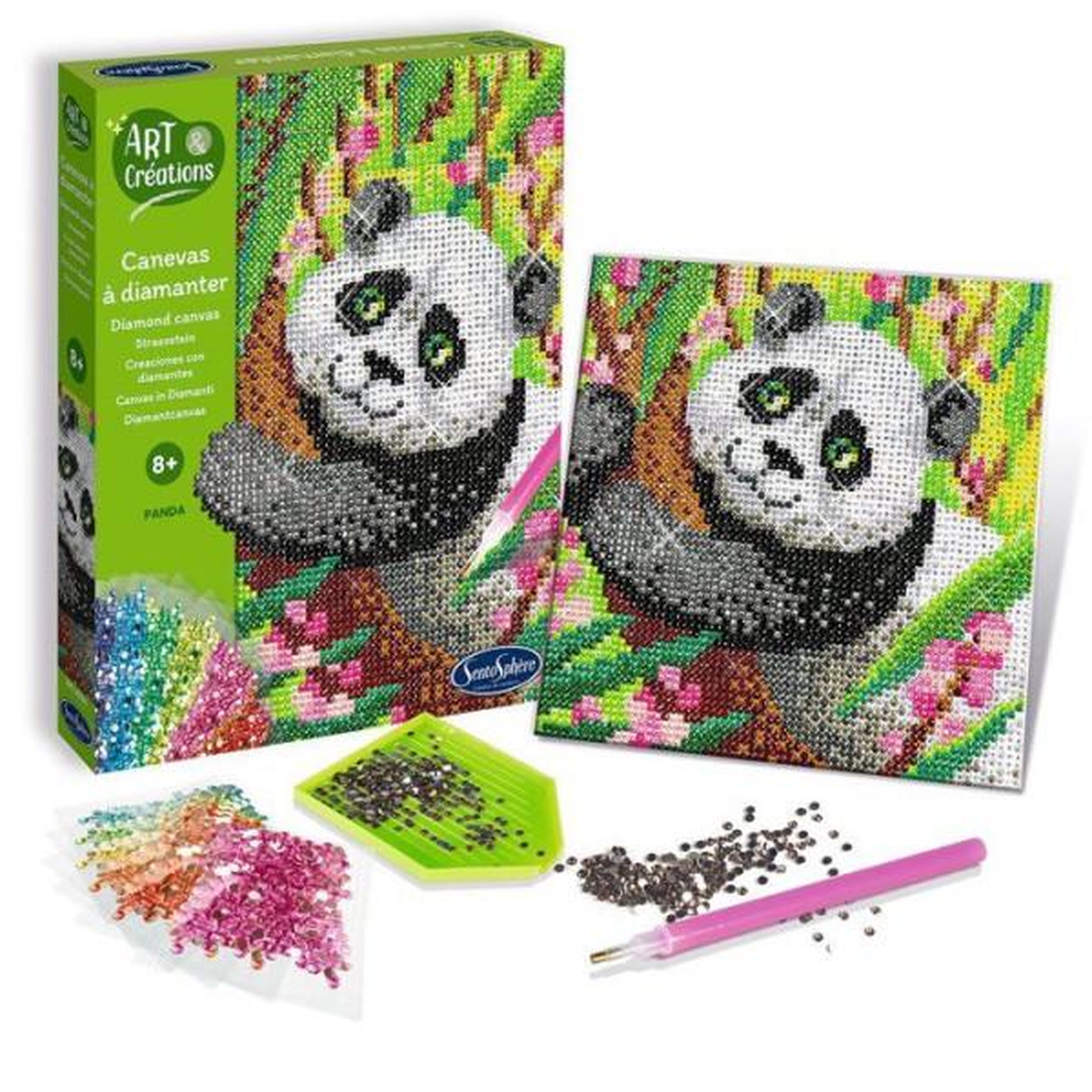 Voir la diapositive 3 : Sentosphere Canevas a diamanter - Panda - Art et creations