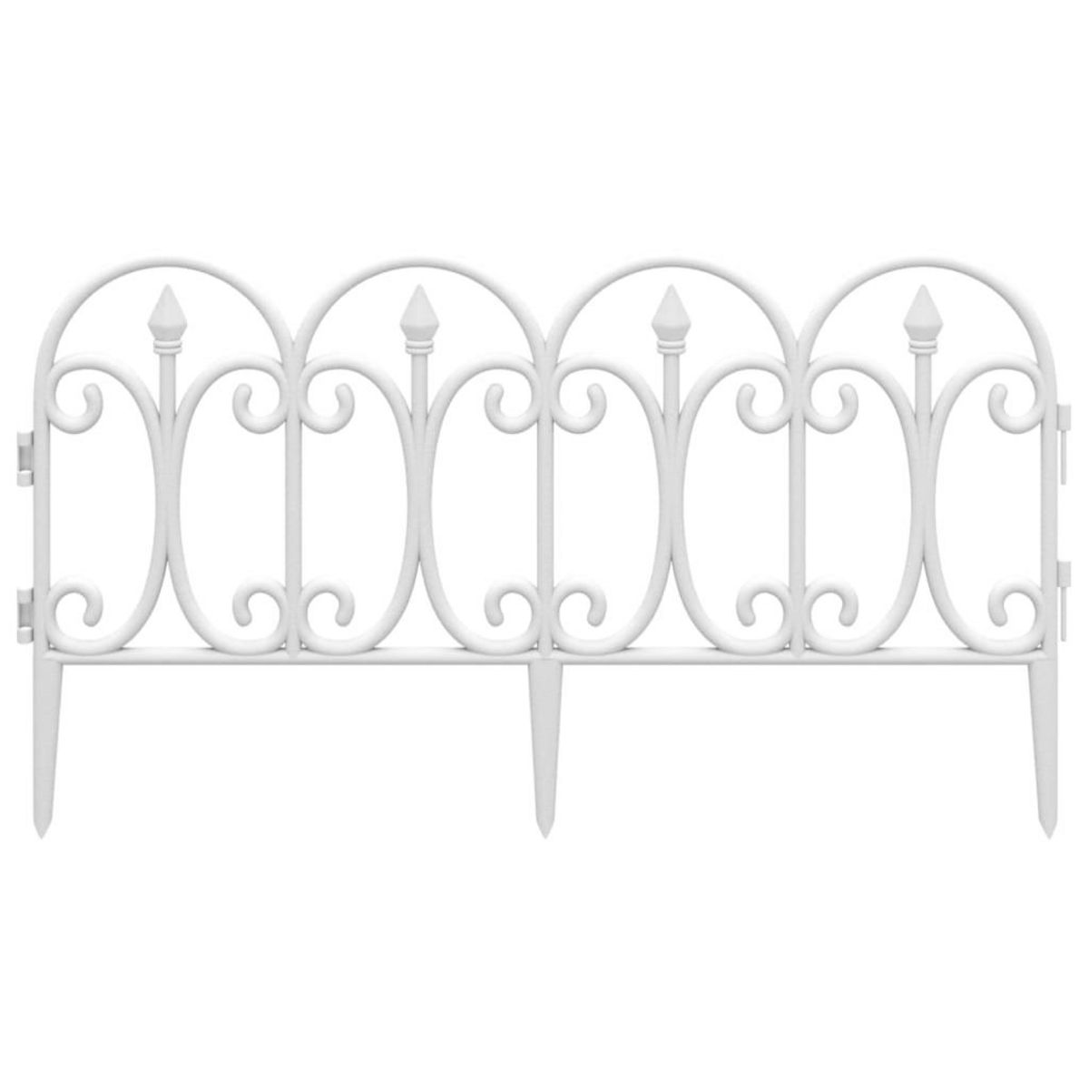 VIDAXL Bordures de pelouse 17 pcs Blanc 10 m PP