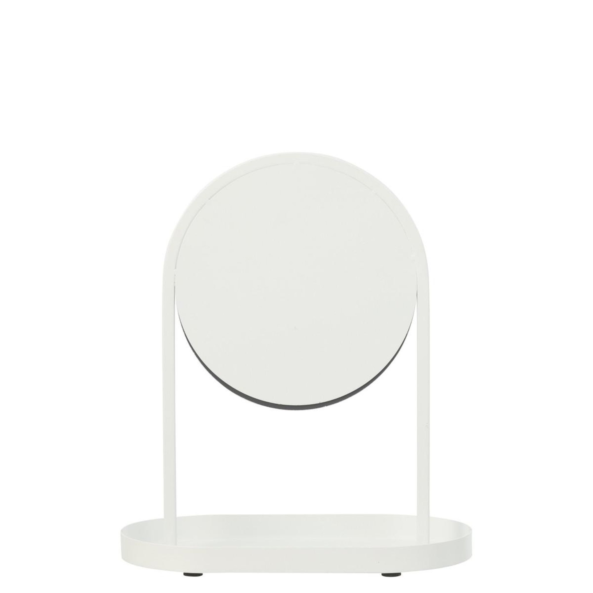 Voir la diapositive 3 : J-LINE Miroir avec support bijoux  perle  32cm blanc