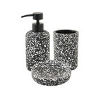 GUY LEVASSEUR Set salle de bain terrazzo 3 pièces polyrésine noir