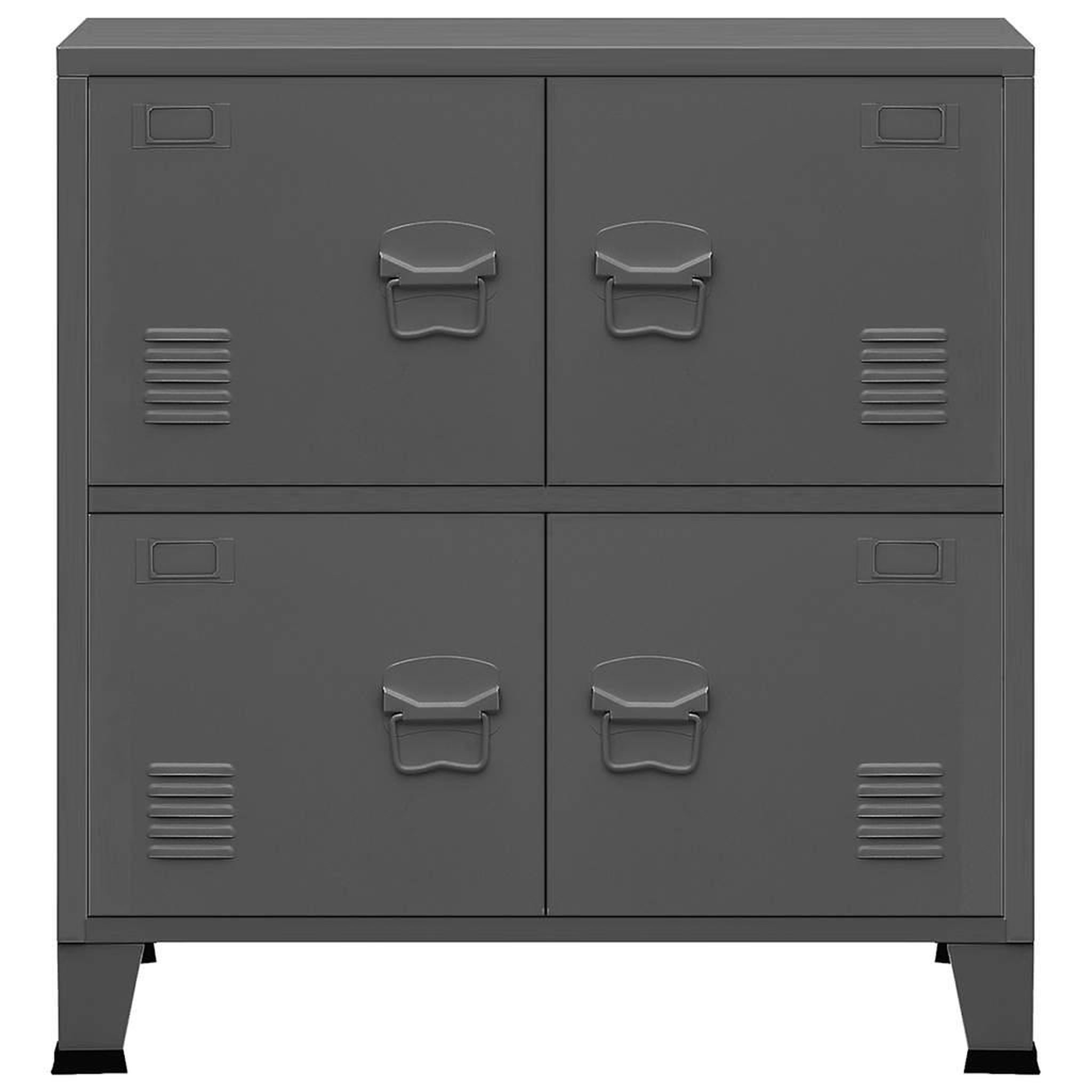 Voir la diapositive 4 : VIDAXL Coffre de rangement industriel Anthracite 75x40x80 cm Acier