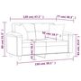 Voir la diapositive 6 : VIDAXL Canape 2 places avec oreillers creme 120 cm tissu microfibre