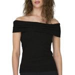 JACQUELINE DE YONG T-Shirt Noir Femme JDY Fransiska 15344028. Coloris disponibles : Noir