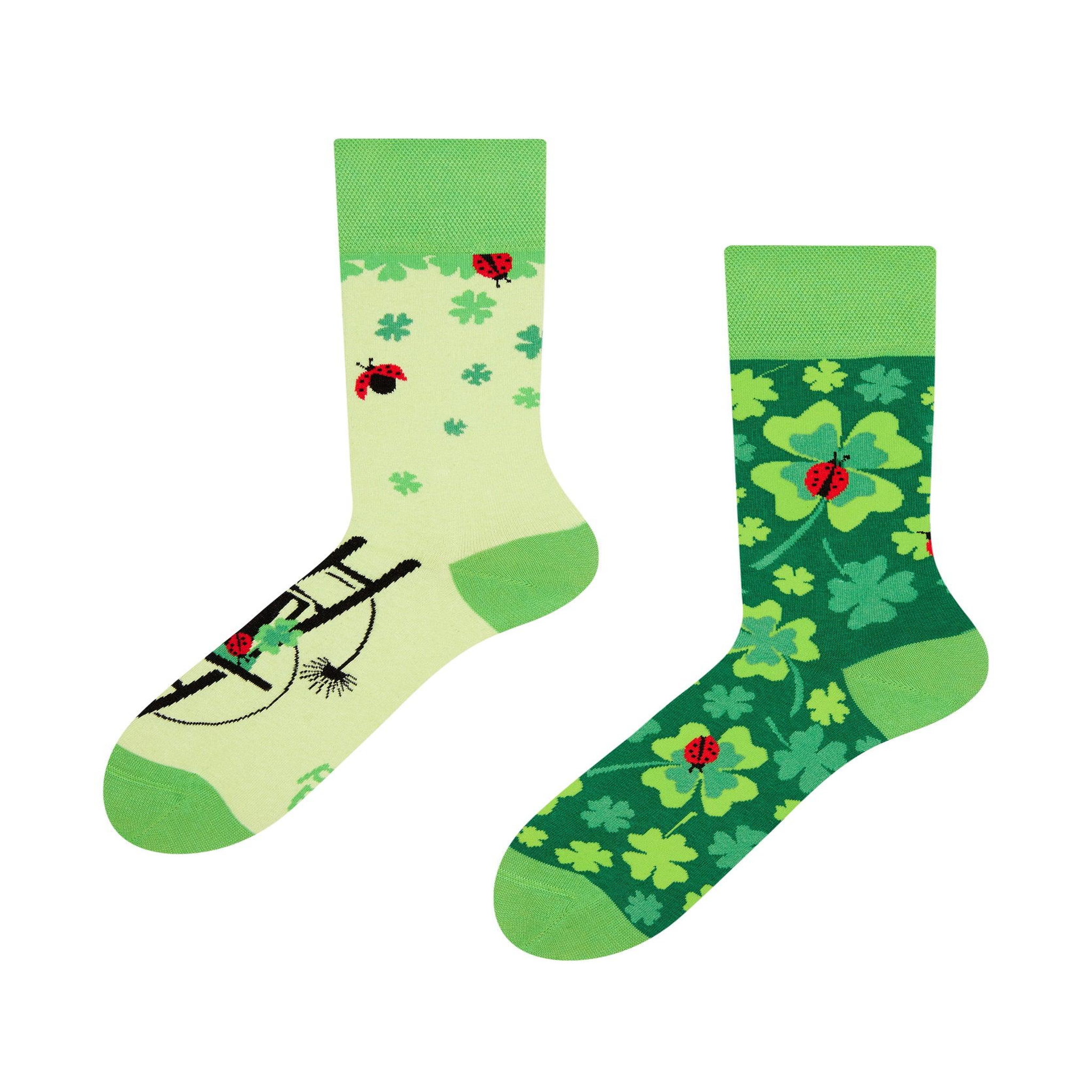 DEDOLES Chaussettes coccinelles et trèfles à 4 feuilles. Coloris disponibles : Vert