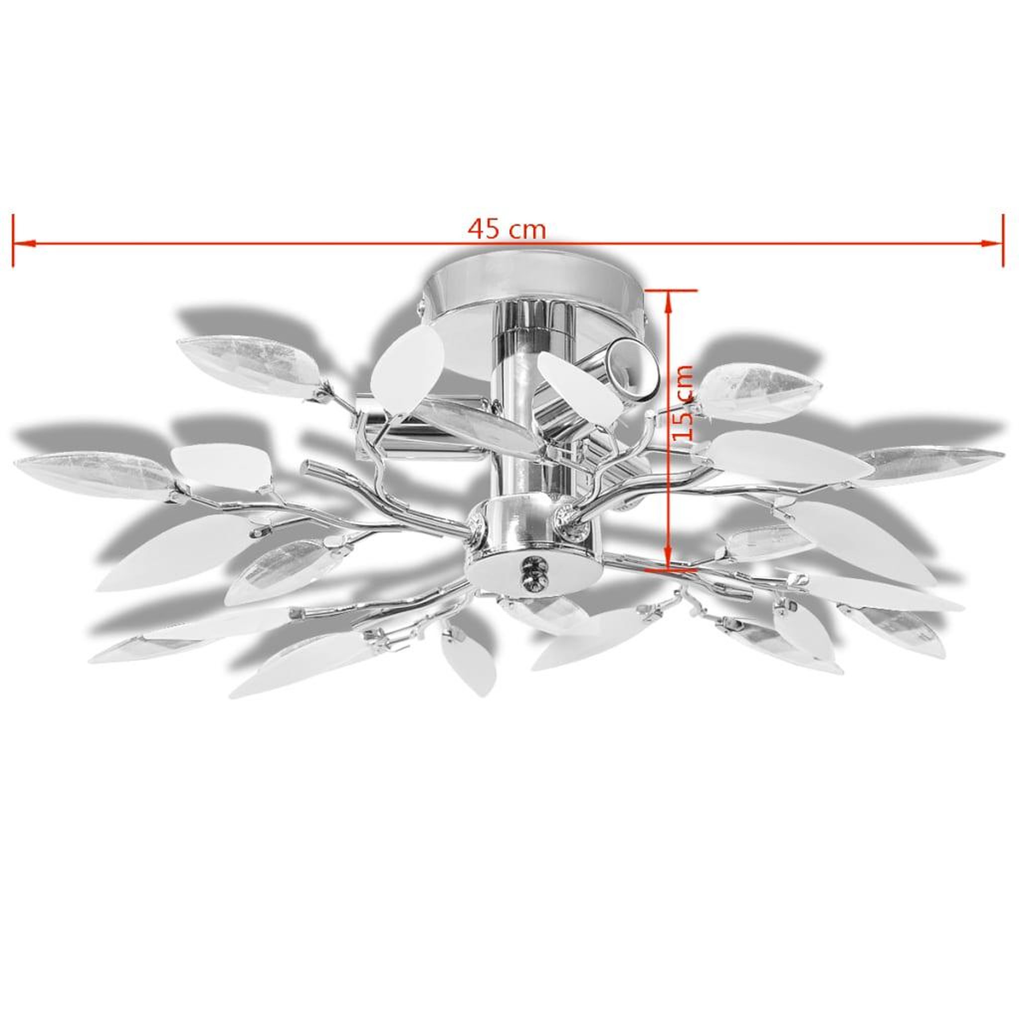 Voir la diapositive 4 : VIDAXL Plafonnier et bras en forme de feuille Acrylique 3 ampoules E14