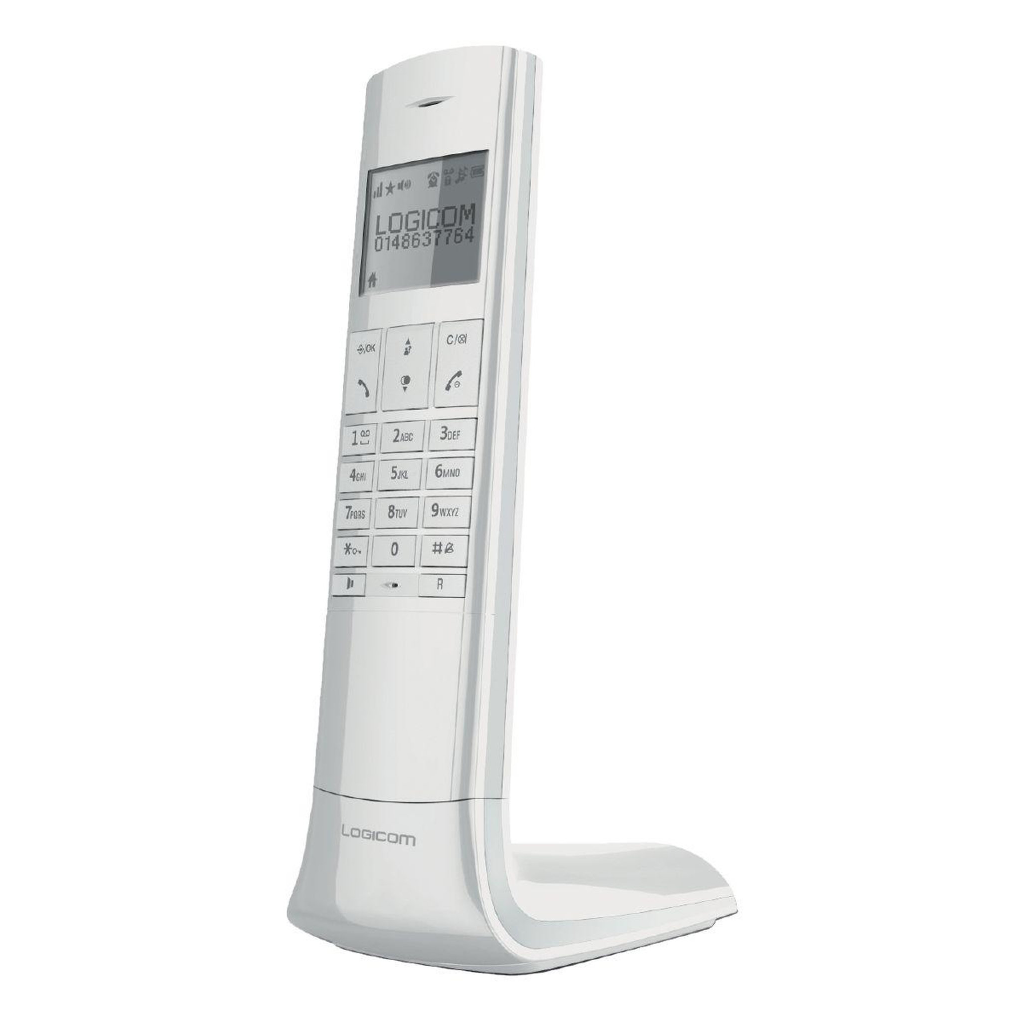 Voir la diapositive 2 : Logicom Téléphone sans fil luxia solo blanc/gris