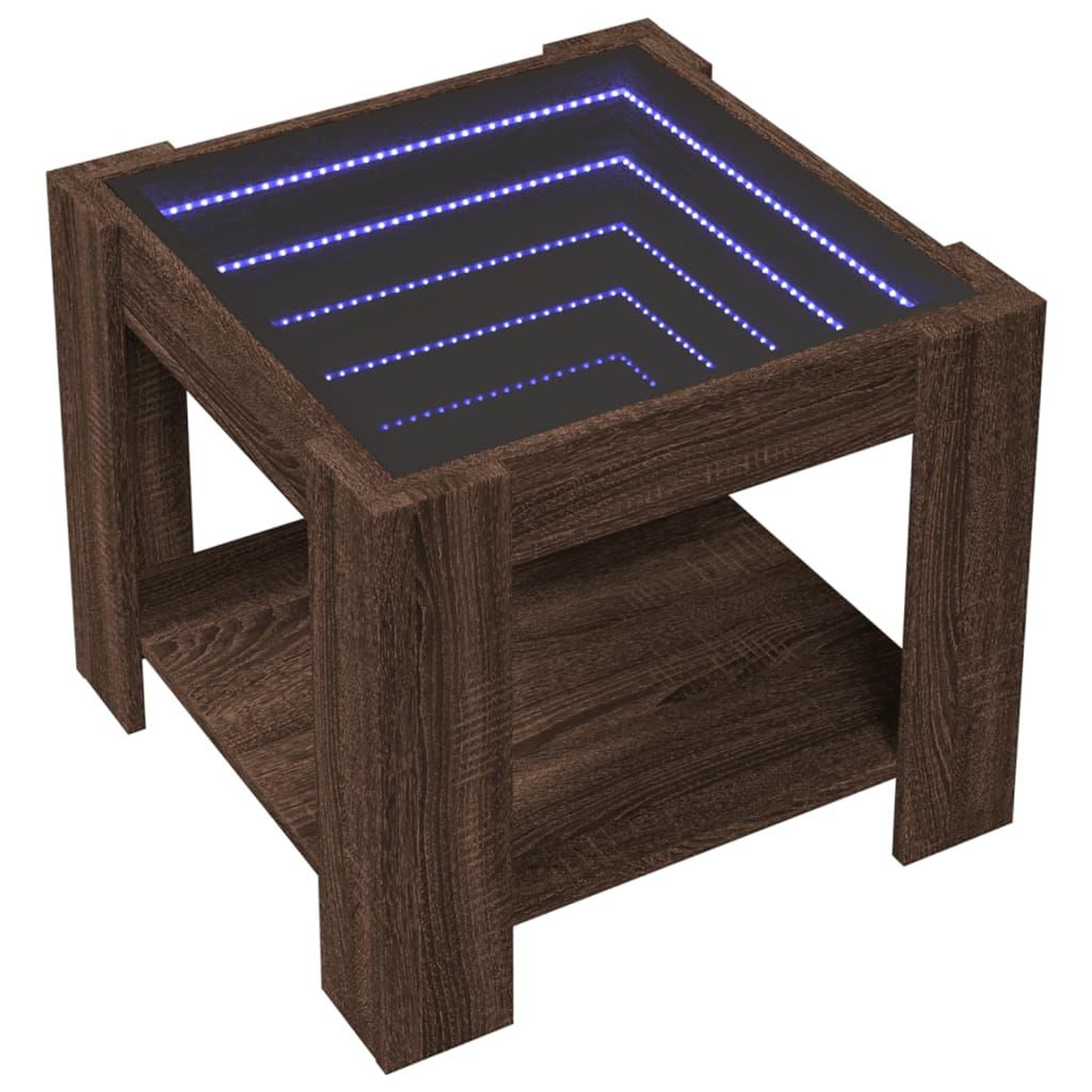 Voir la diapositive 3 : VIDAXL Table basse avec LED chene marron 53x53x45 cm bois d'ingenierie