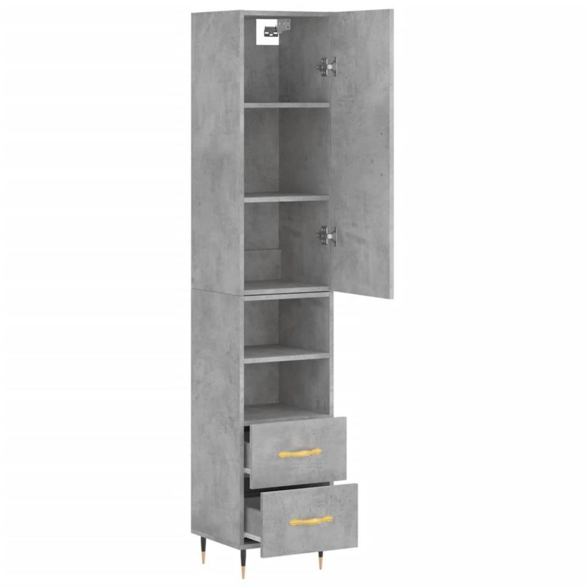 VIDAXL Buffet haut Gris beton 34,5x34x180 cm Bois d'ingenierie
