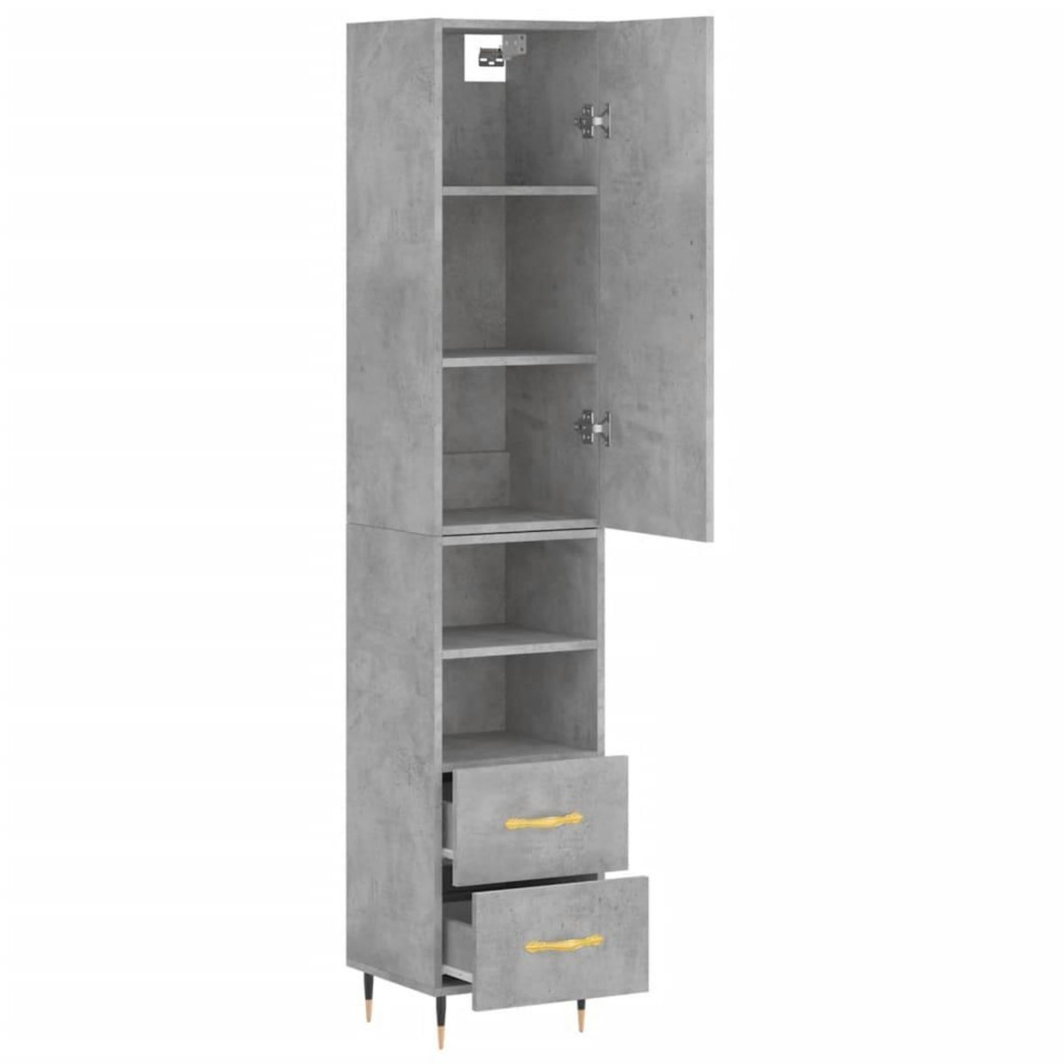 VIDAXL Buffet haut Gris beton 34,5x34x180 cm Bois d'ingenierie