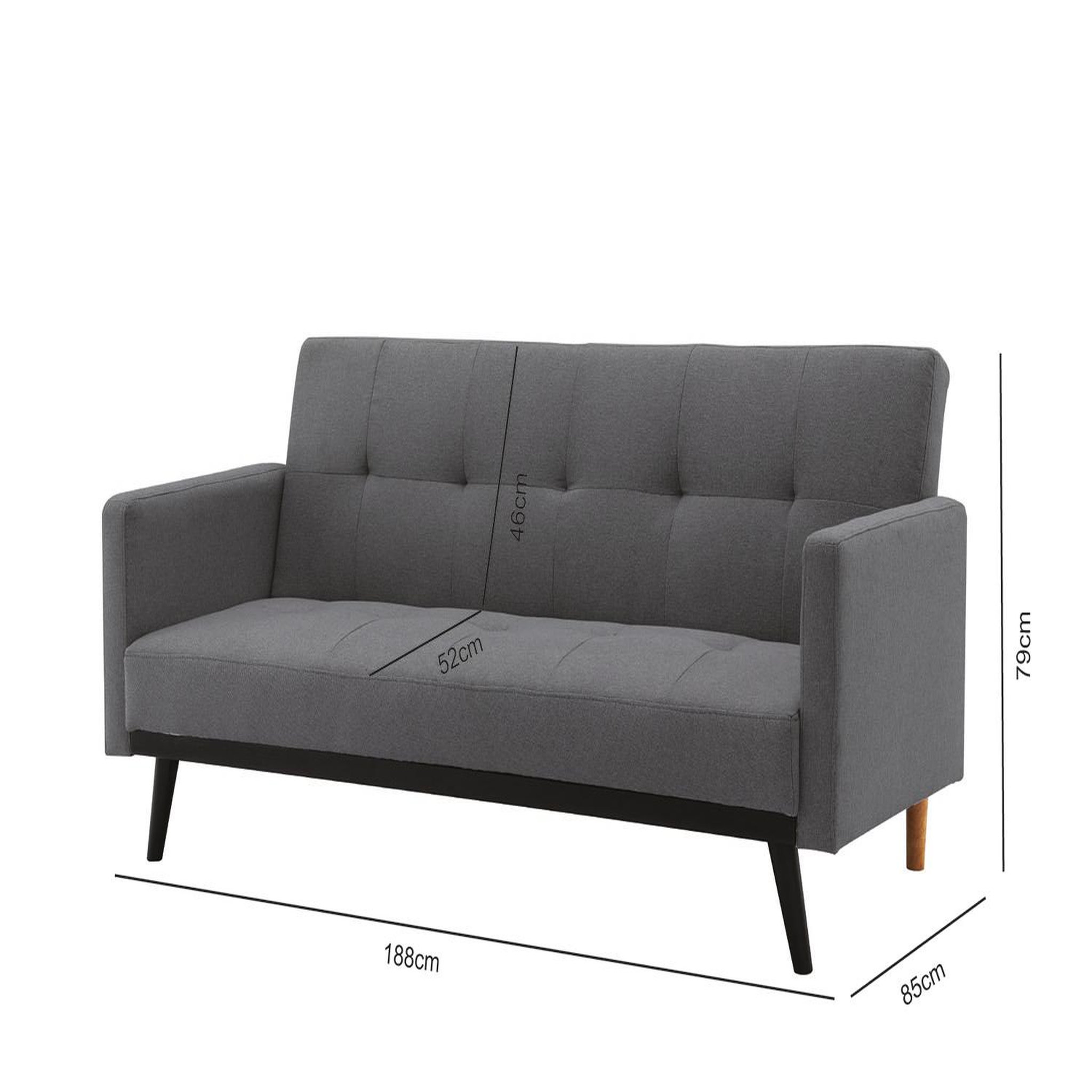Voir la diapositive 6 : CONCEPT USINE Canapé convertible 3 places en tissu gris foncé pieds noirs leon