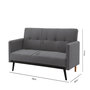 Voir la diapositive 6 : CONCEPT USINE Canapé convertible 3 places en tissu gris foncé pieds noirs LEON