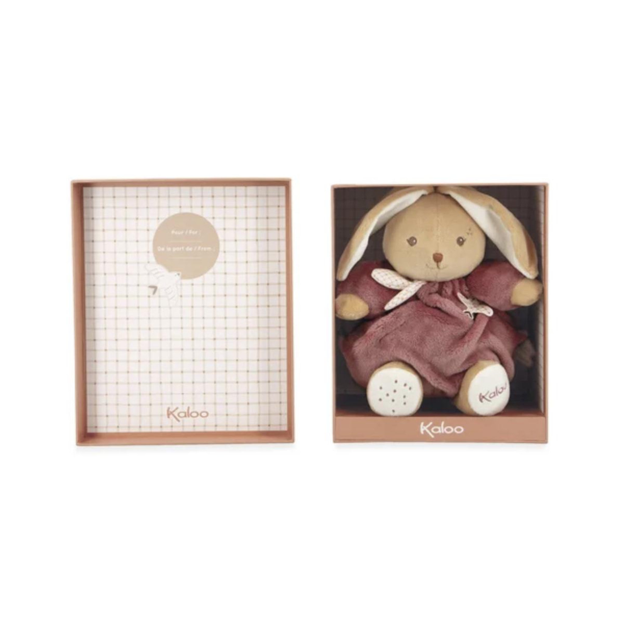 Voir la diapositive 2 : Kaloo Patapouf Lapin Bordeaux 17cm