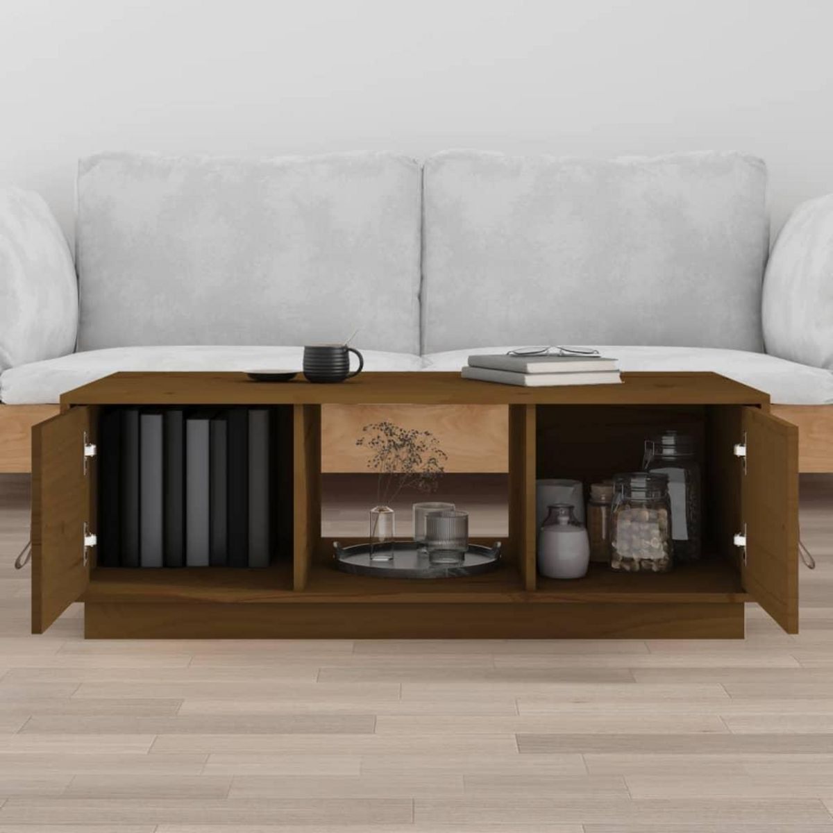 VIDAXL Table basse Marron miel 100x50x35 cm Bois massif de pin