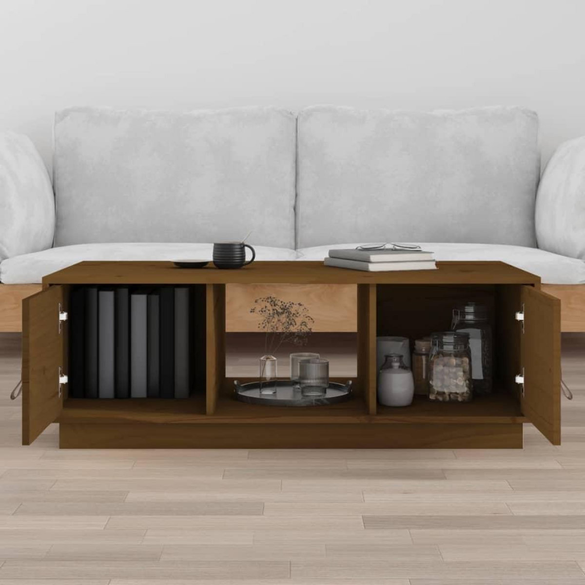 VIDAXL Table basse Marron miel 100x50x35 cm Bois massif de pin