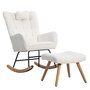 Voir la diapositive 1 : MERAX Rocking-chair Fauteuil à Bascule Avec 1 Repose-pieds Et 1 Oreiller Blanc