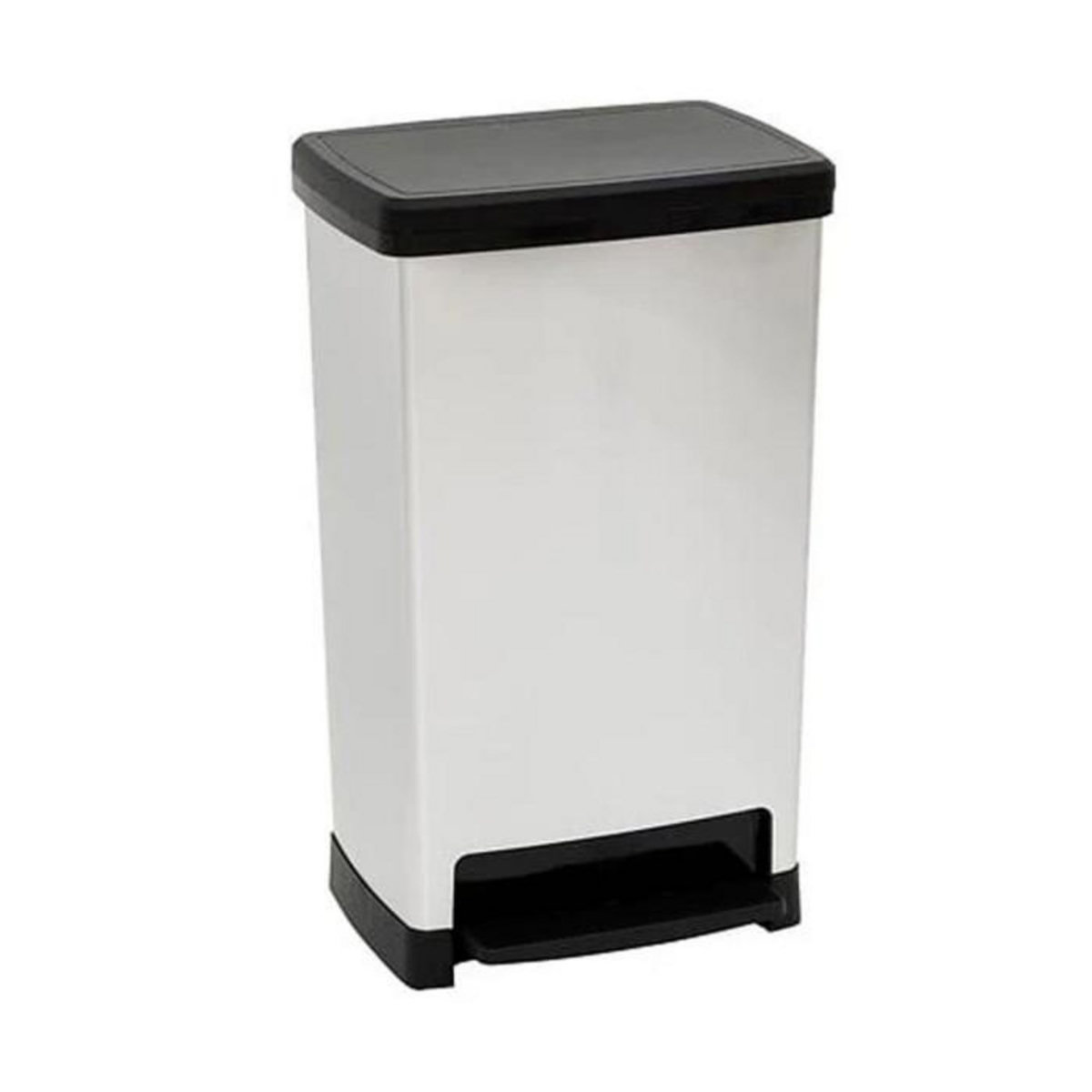 FIVE Poubelle à Pédale  Slim  50L Argent