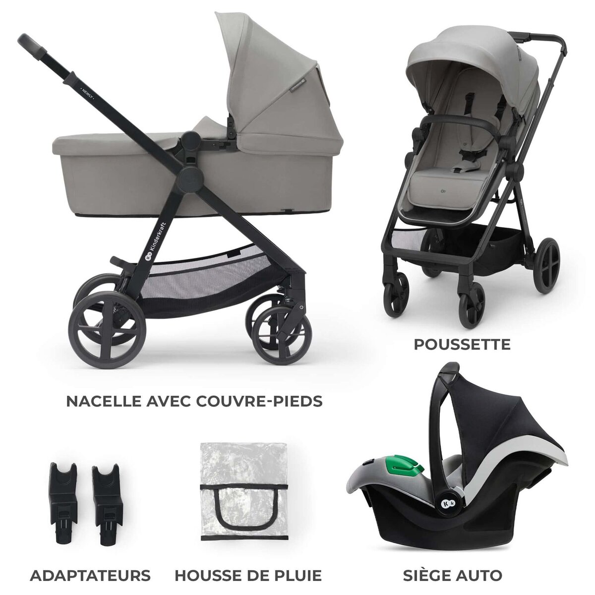 KINDERKRAFT Poussette trio newly pratique et confortable
