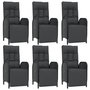 Voir la diapositive 4 : VIDAXL Ensemble a manger de jardin coussins 7pcs Noir Resine tressee