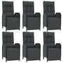 Voir la diapositive 4 : VIDAXL Ensemble a manger de jardin coussins 7pcs Noir Resine tressee