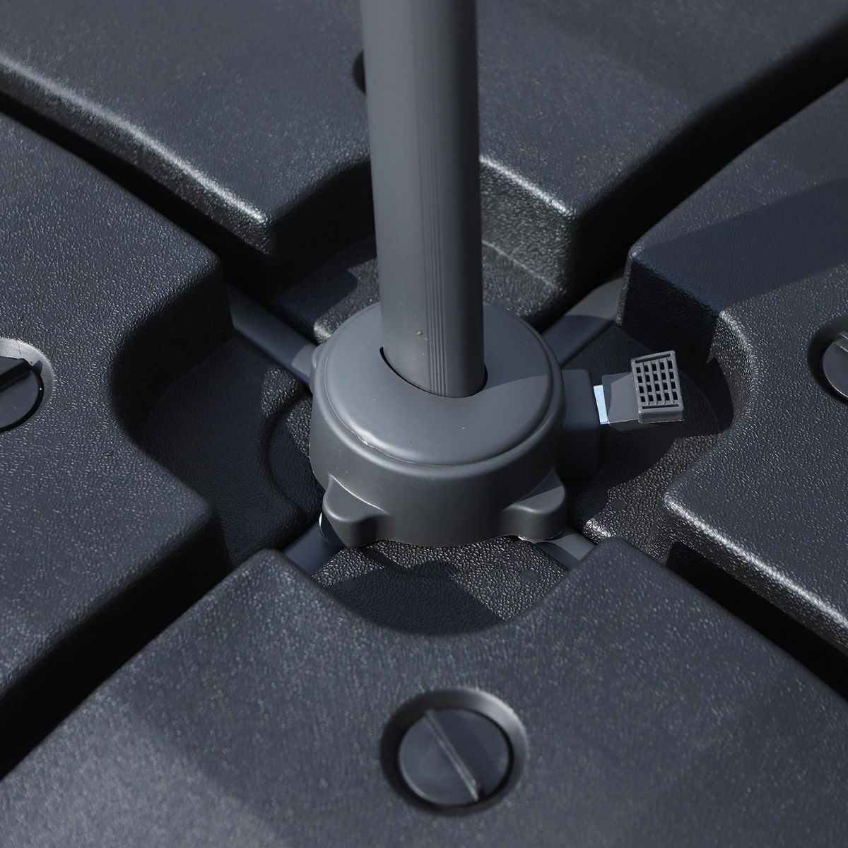 OUTSUNNY Lot de 4 poids de lestage carré pour parasols déportés dim. par dalle 51L x 51l x 12H cm polyéthylène haute densité noir