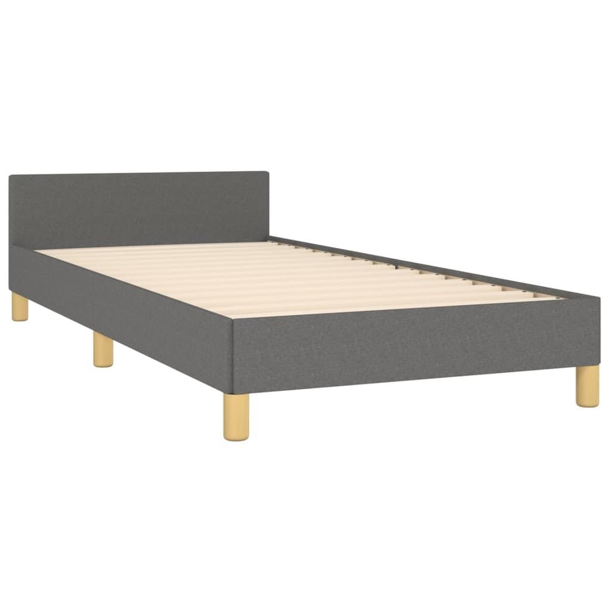 Voir la diapositive 4 : VIDAXL Cadre de lit sans matelas gris fonce 80x200 cm tissu