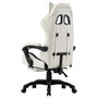 Voir la diapositive 5 : VIDAXL Fauteuil de jeux video et repose-pied Noir et blanc Similicuir
