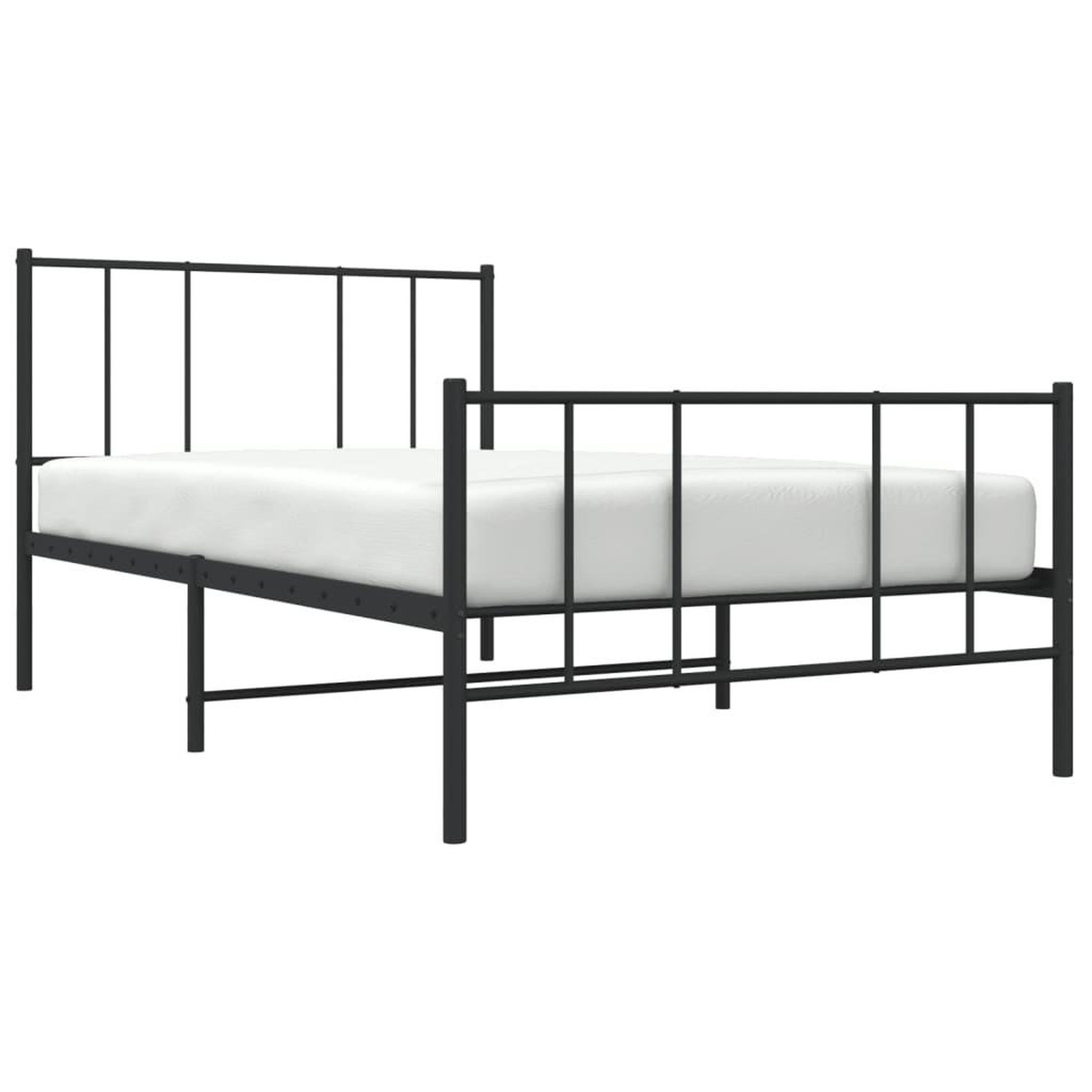 Voir la diapositive 5 : VIDAXL Cadre de lit metal sans matelas avec pied de lit noir 90x190 cm
