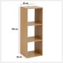 Voir la diapositive 2 : FIVE Étagère 3 cases mix en bois TASSO - Beige