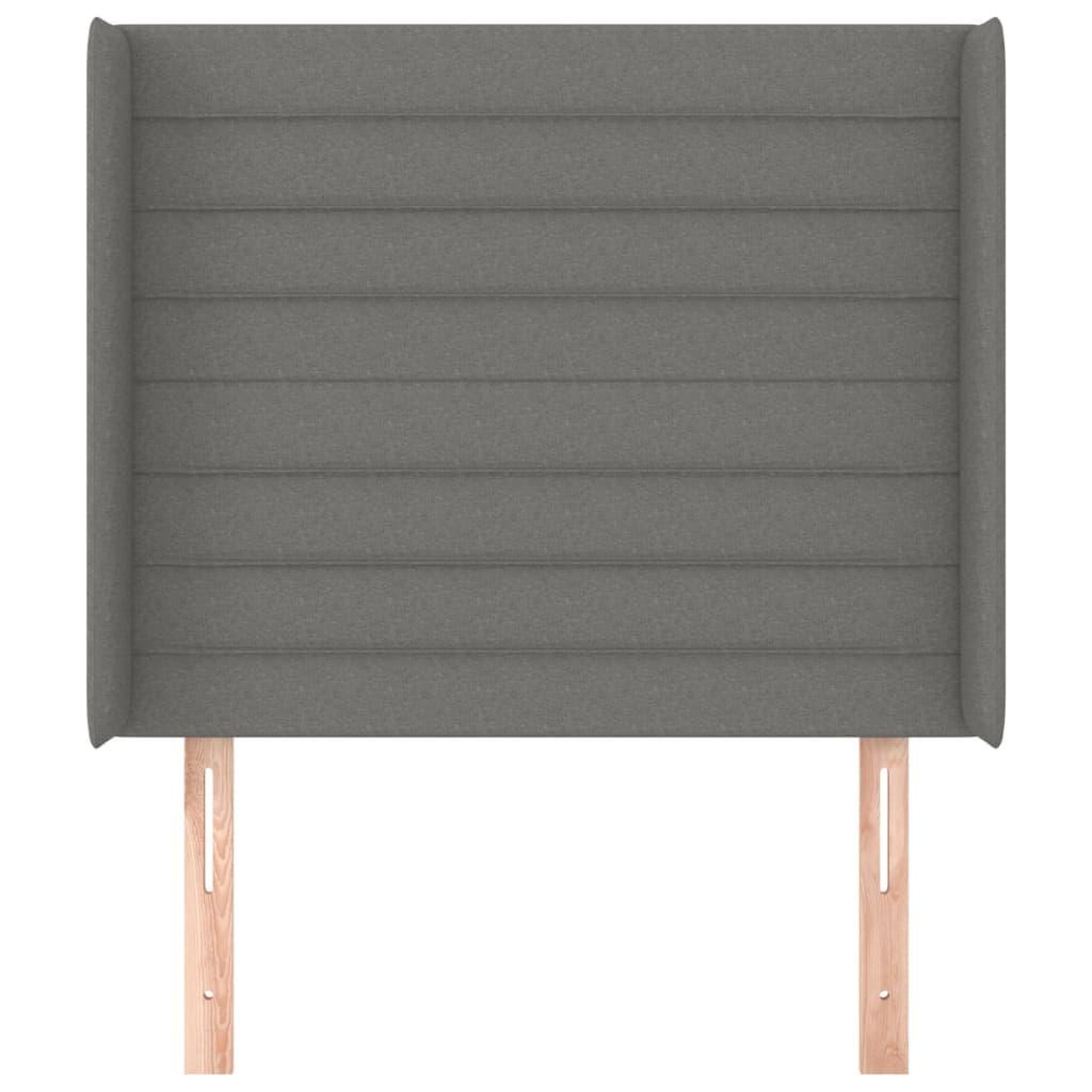 Voir la diapositive 3 : VIDAXL Tete de lit avec oreilles Gris fonce 103x16x118/128 cm Tissu