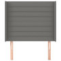 Voir la diapositive 3 : VIDAXL Tete de lit avec oreilles Gris fonce 103x16x118/128 cm Tissu