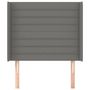 Voir la diapositive 3 : VIDAXL Tete de lit avec oreilles Gris fonce 103x16x118/128 cm Tissu