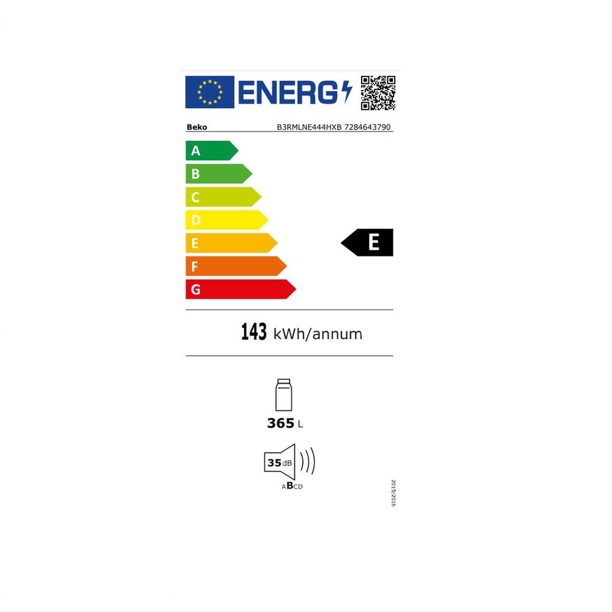 Voir la diapositive 2 : Beko Réfrigérateur 1 porte 60cm 365l nofrost - b3rmlne444hxb