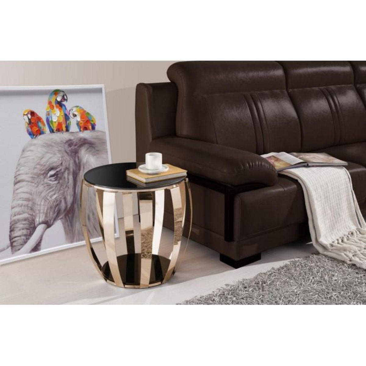 Paris Prix Table d'Appoint Déco  Pabla  51cm Or