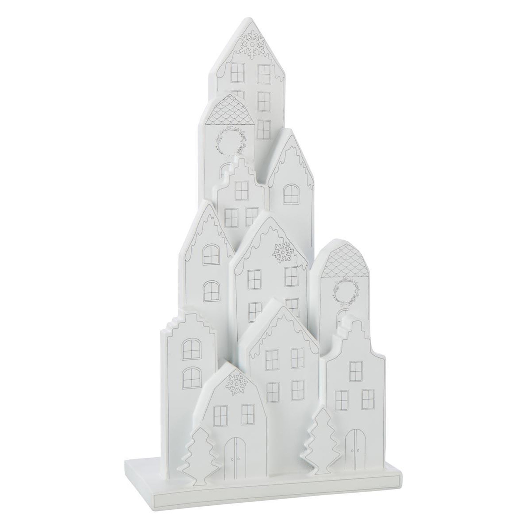 J-LINE Maison déco en résine  classique  47cm blanc
