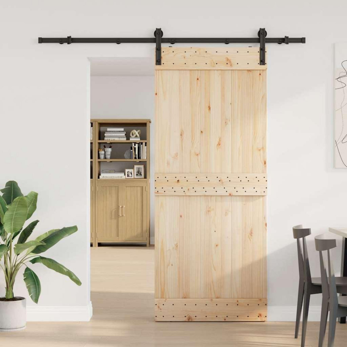 VIDAXL Kit de quincaillerie de porte coulissante 200 cm Acier Noir