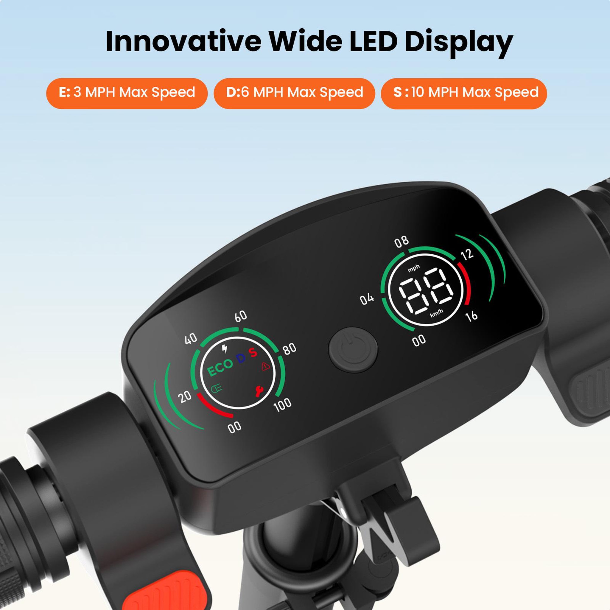 Voir la diapositive 2 : ISCOOTER Trottinette électrique pour enfants iScooter K6, écran LED, hauteur réglable, haut-parleur Bluetooth, pliable