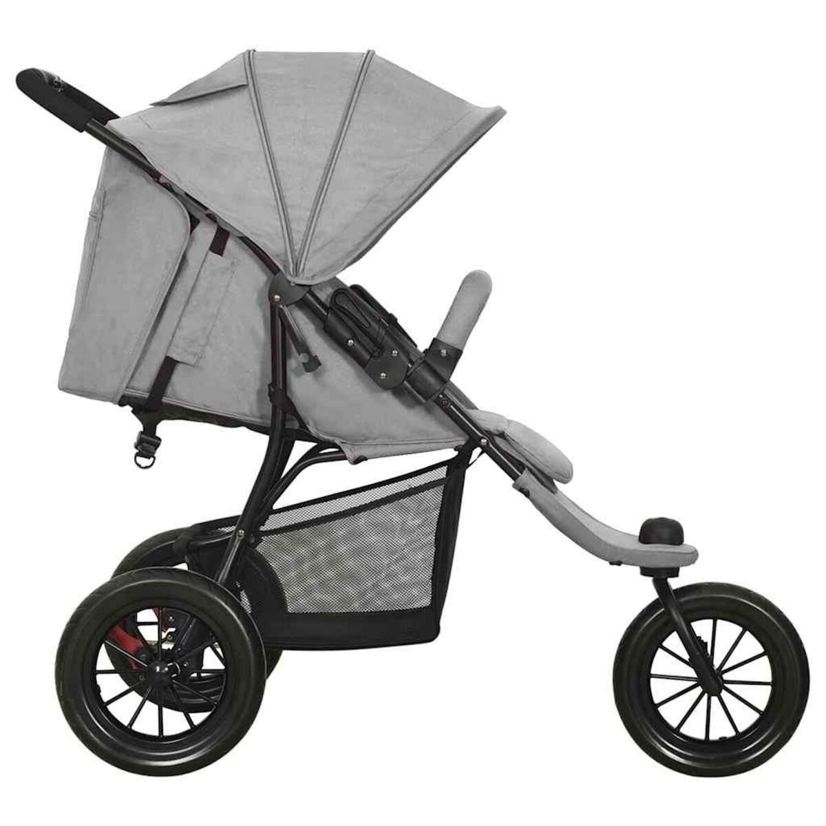 VIDAXL Poussette pour bebe Gris clair Acier