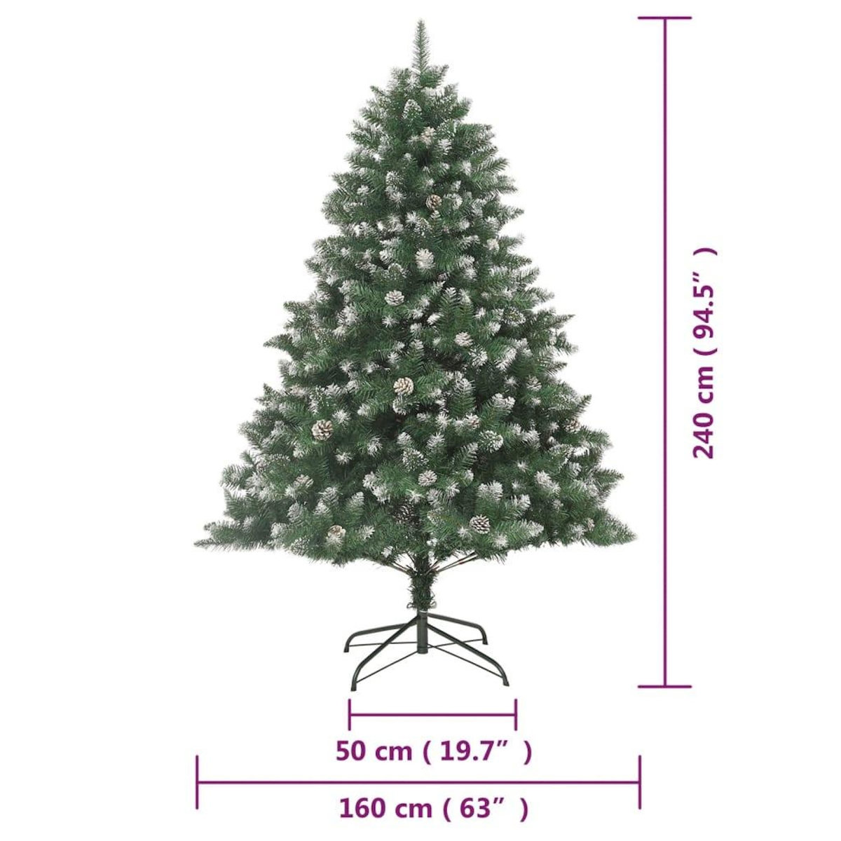 VIDAXL Sapin de Noël artificiel avec support 240 cm PVC