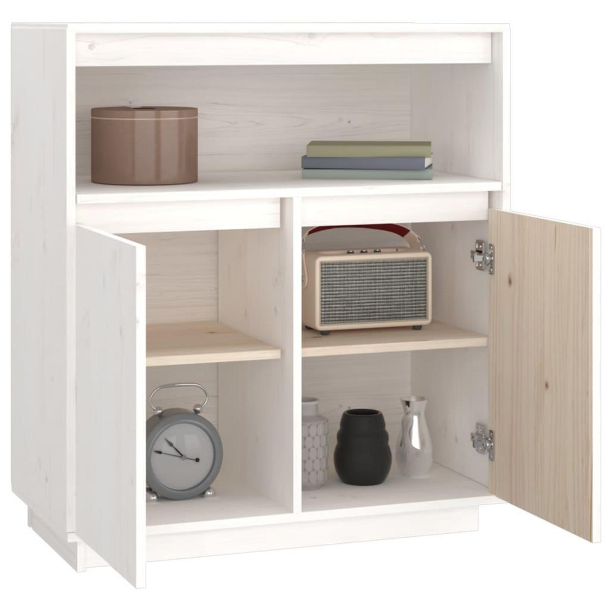 VIDAXL Buffet Blanc 70x34x80 cm Bois massif de pin