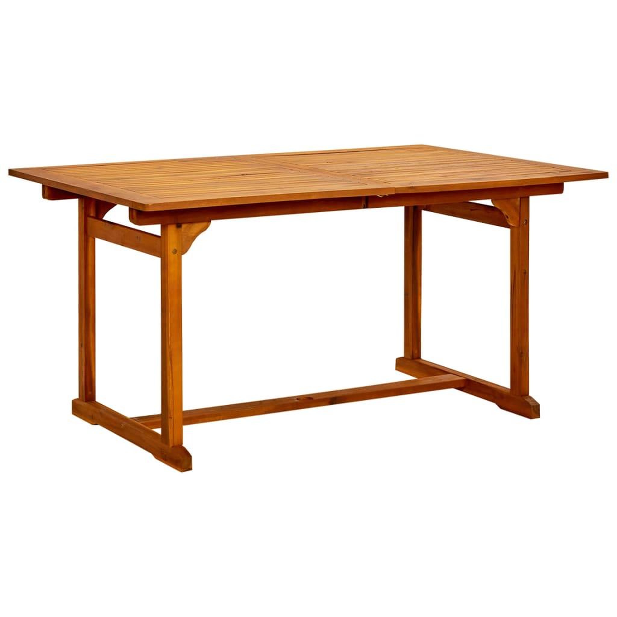 Voir la diapositive 4 : VIDAXL Table a dîner de jardin (150-200)x100x75cm Bois d'acacia massif