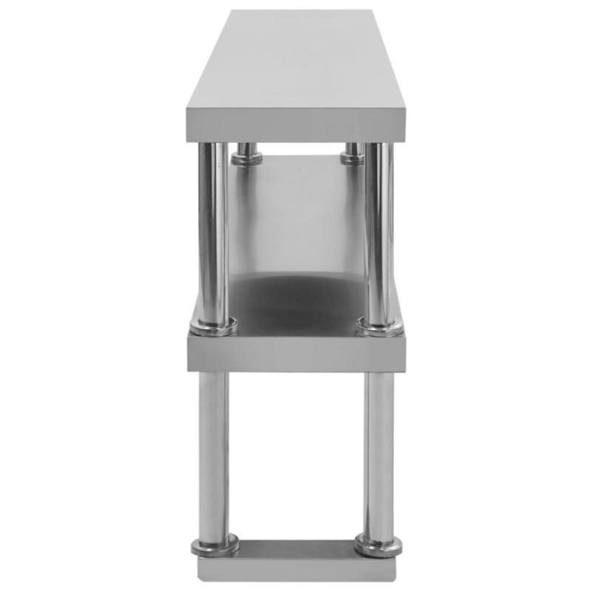 VIDAXL Étagère de table de travail 2 niveaux 120x30x65 cm Inox