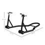 Voir la diapositive 3 : HOMCOM Support béquille de moto arrière support de roue lève moto arrière sur roulettes avec bobine de bras oscillant U + L, noir
