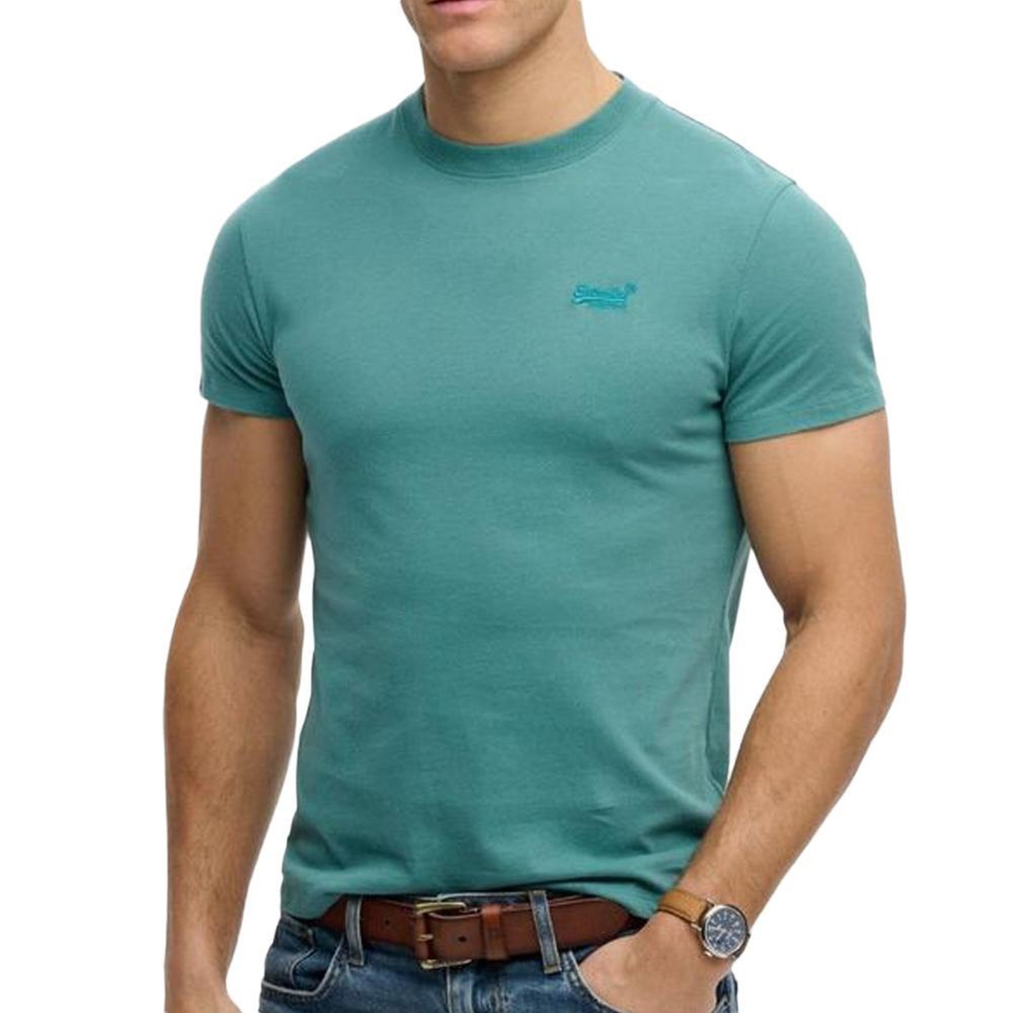 SUPERDRY T-shirt Bleu Chiné Homme Superdry Vintage LogoR6Ts
