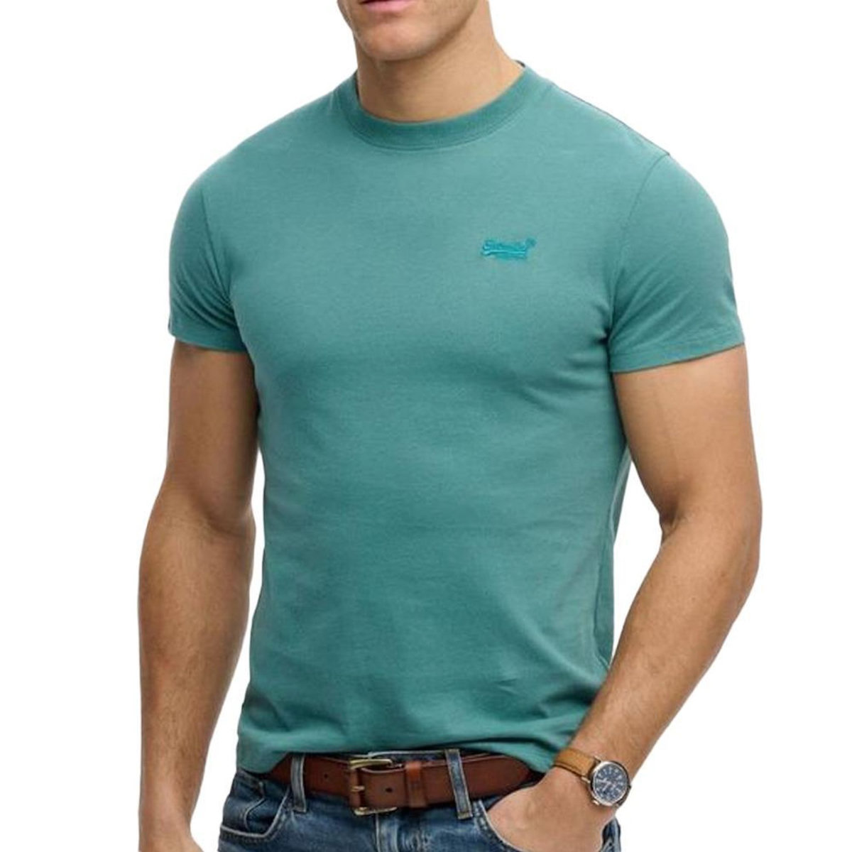 SUPERDRY T-shirt Bleu Chiné Homme Superdry Vintage LogoR6Ts