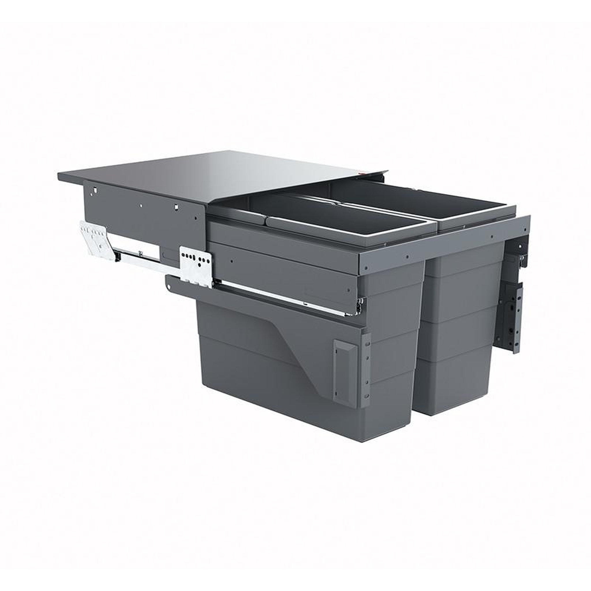 HAILO Poubelle de cuisine tri sélectif 2 bacs encastrable 38l (21+17) hailo cargo