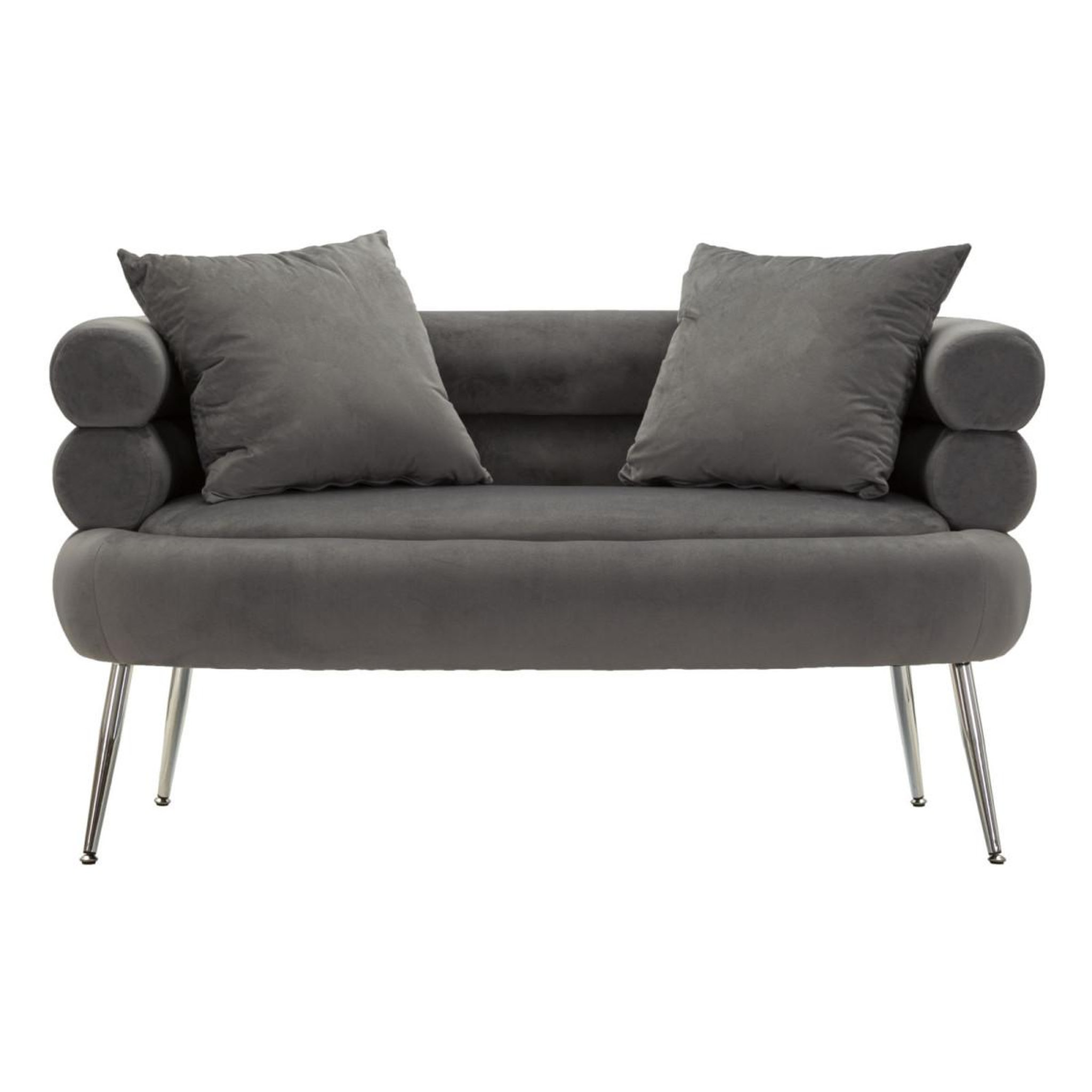 Voir la diapositive 2 : Paris Prix Canapé 2 places imitation fourrure  soffy+  133cm gris