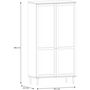 Voir la diapositive 6 : MARKET24 Armoire de chambre - 2 portes battantes - Décor Chene - Cannage - L110 x H208 x P54 cm - CALASETTA