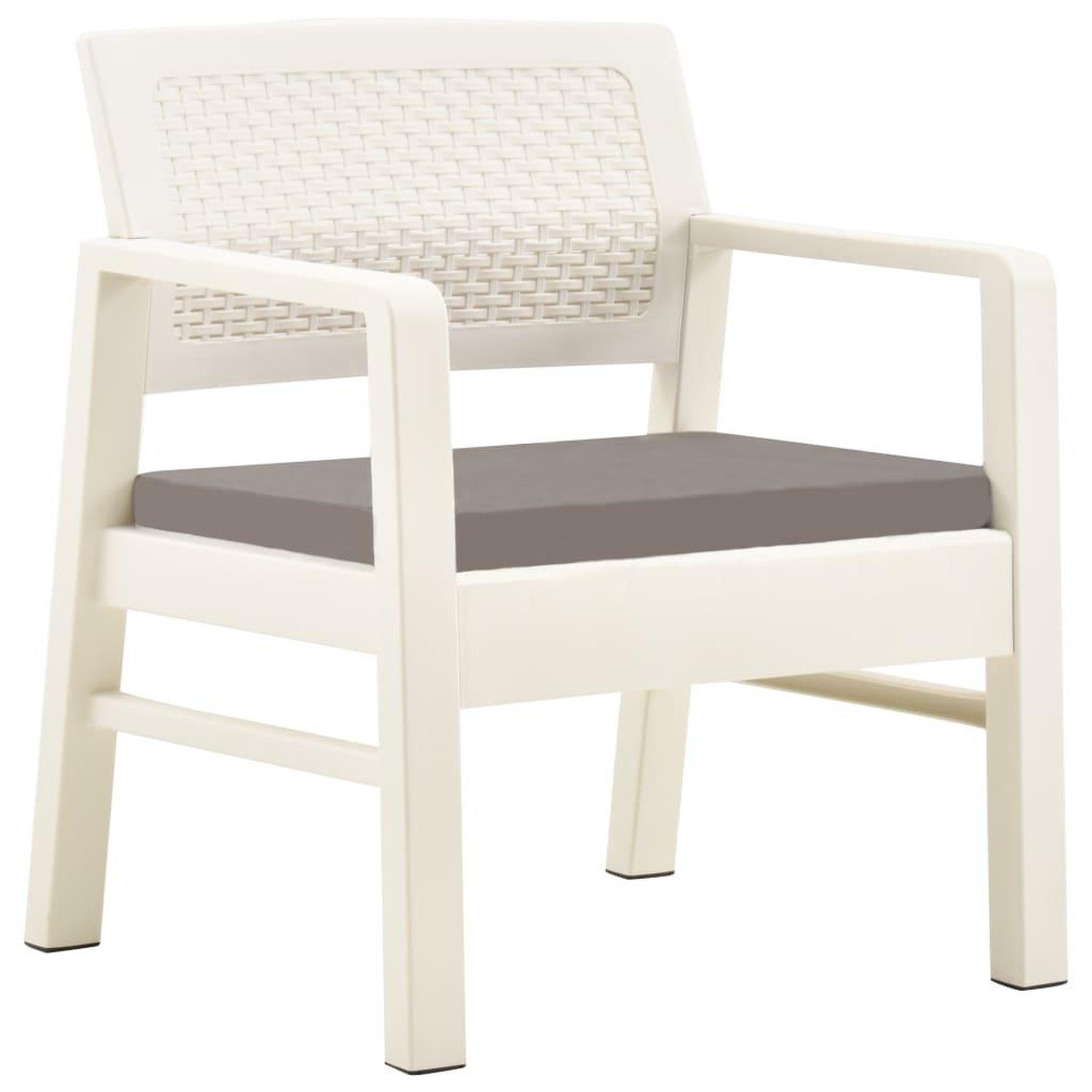 Voir la diapositive 2 : VIDAXL Salon de jardin 3 pcs Plastique Blanc